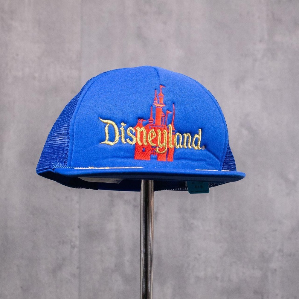 Vintage 1980's Disneyland Castle Deadstock Trucker Blue Hat